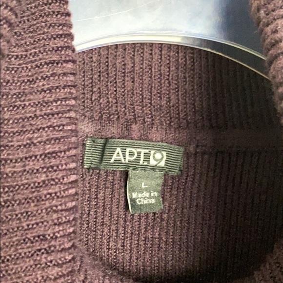 Apt 9 Plum Lace Trim Turtle Neck Sweater Dress - Picture 2 of 8